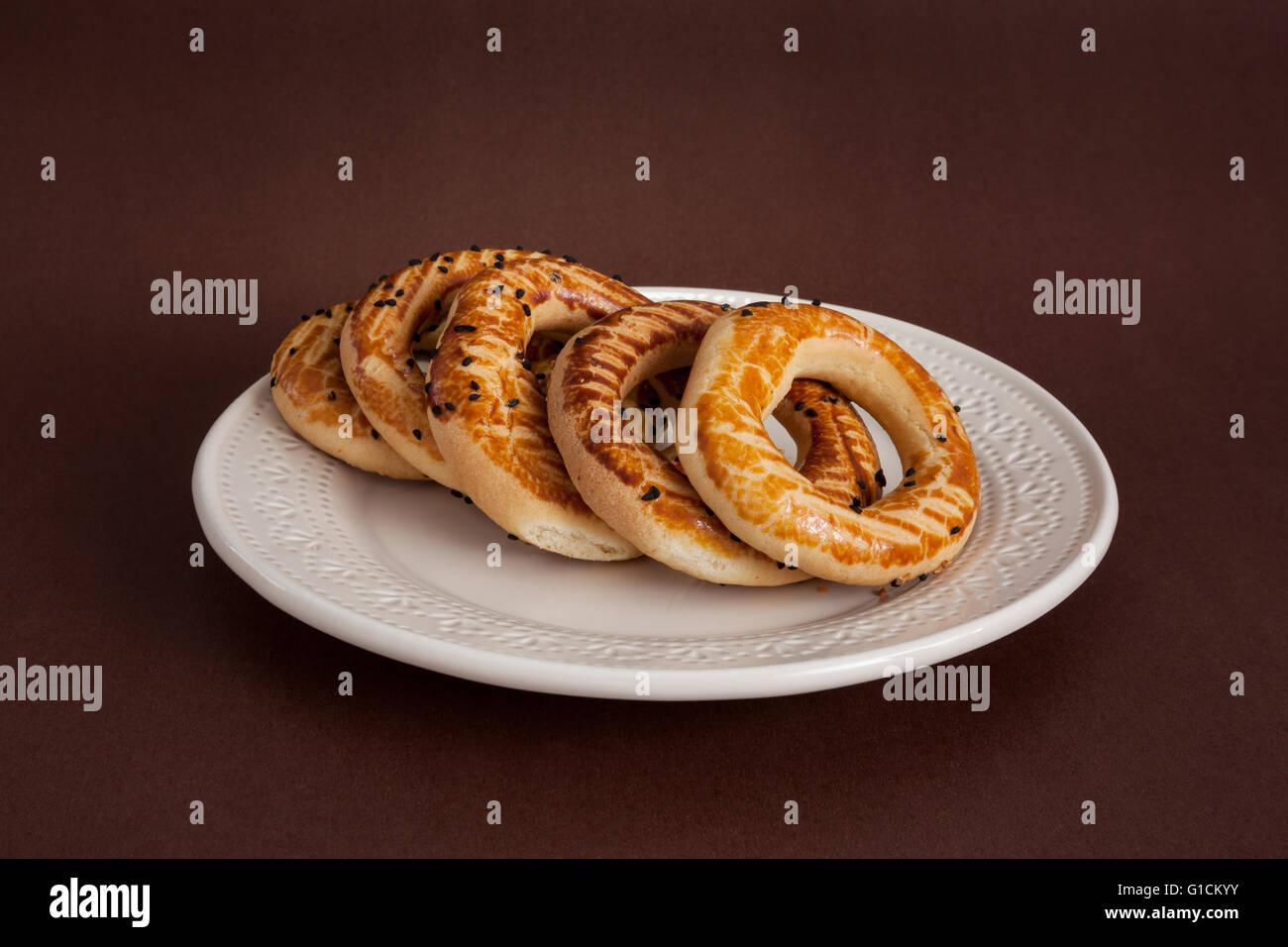 Turkish bagel, (kandil simiti) Stock Photo