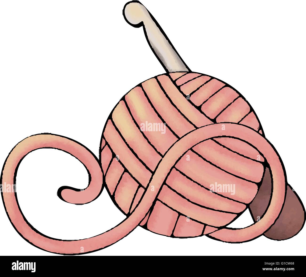 Free Clipart - Ball of Yarn and Crochet Hook or Needle  Crochet stitches  for beginners, Crochet hack, Easy crochet stitches