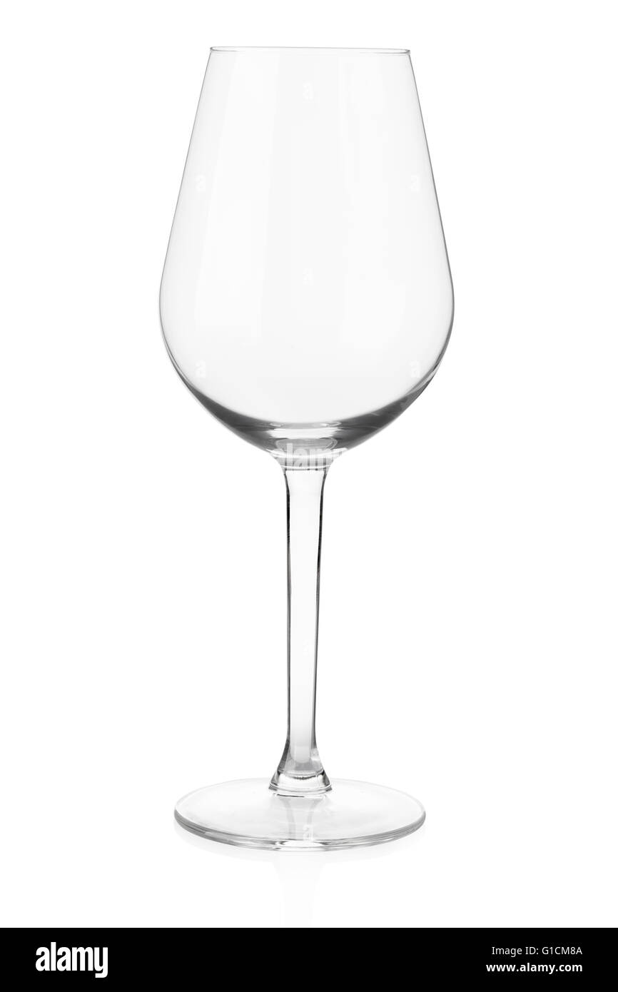 Empty wine glass on white, clipping path Stock Photo