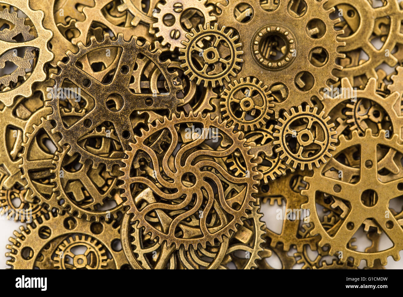 Vintage Mechanical Cogwheel Gears Wheels, closeup Stock Photo - Alamy