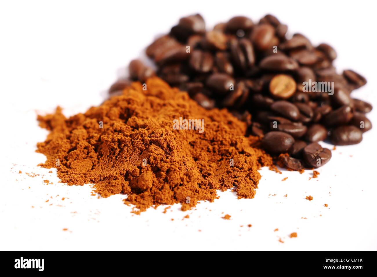 Coffee beans , coffee powder , cup of coffee , brazilia coffee , coffee stocks ,cacao , coffee drinks , turkish coffee Stock Photo
