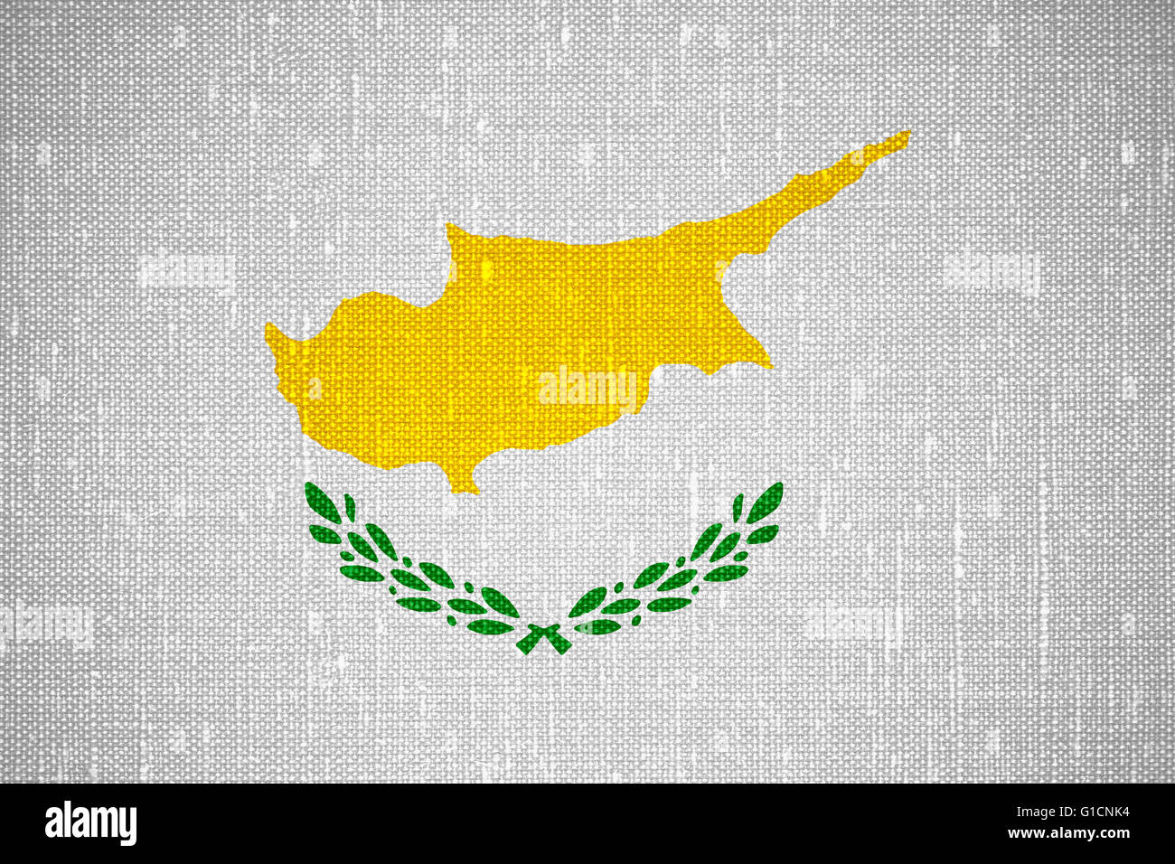 flag of Cyprus or Cypriot banner on cnavas background Stock Photo