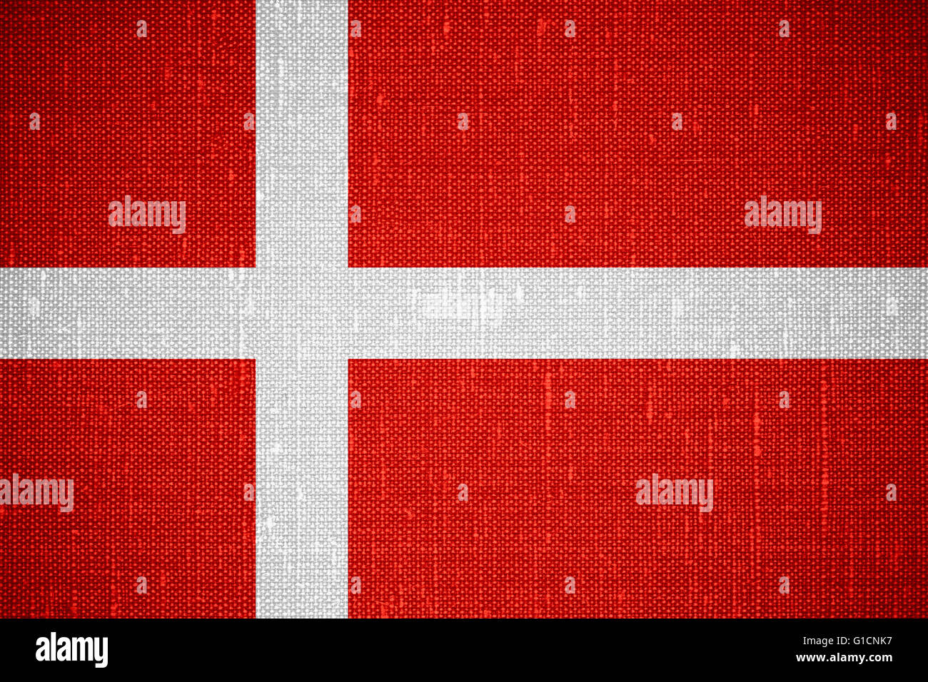 flag of Denmark or Danish banner on cnavas background Stock Photo