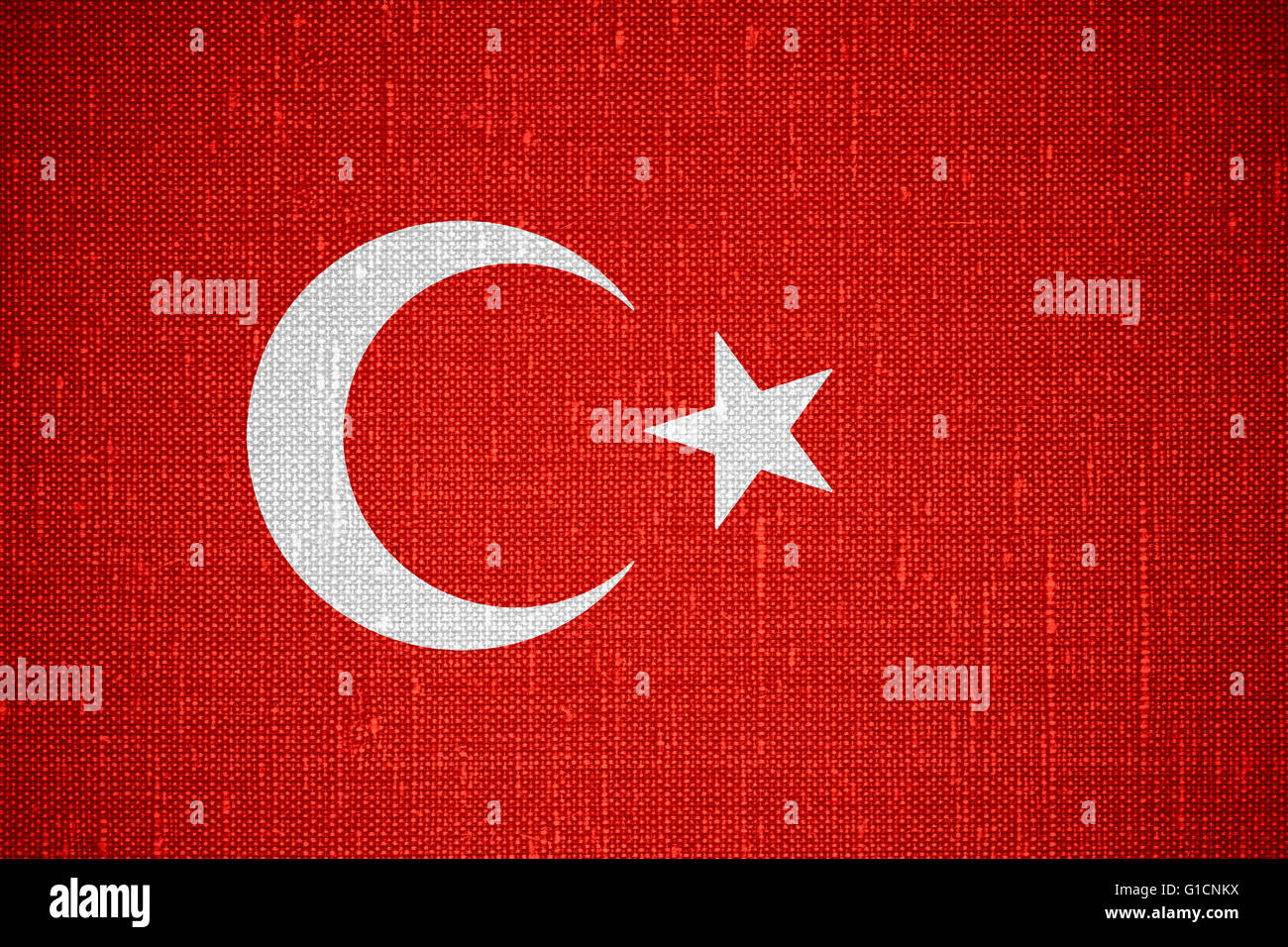 flag of Turkey or Turkish banner on cnavas background Stock Photo