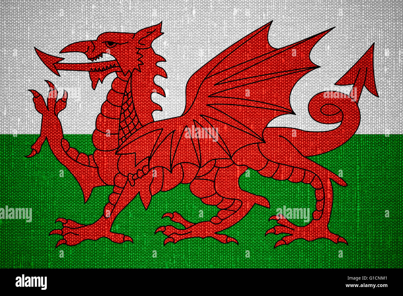 flag of Wales or Welsh banner on cnavas background Stock Photo