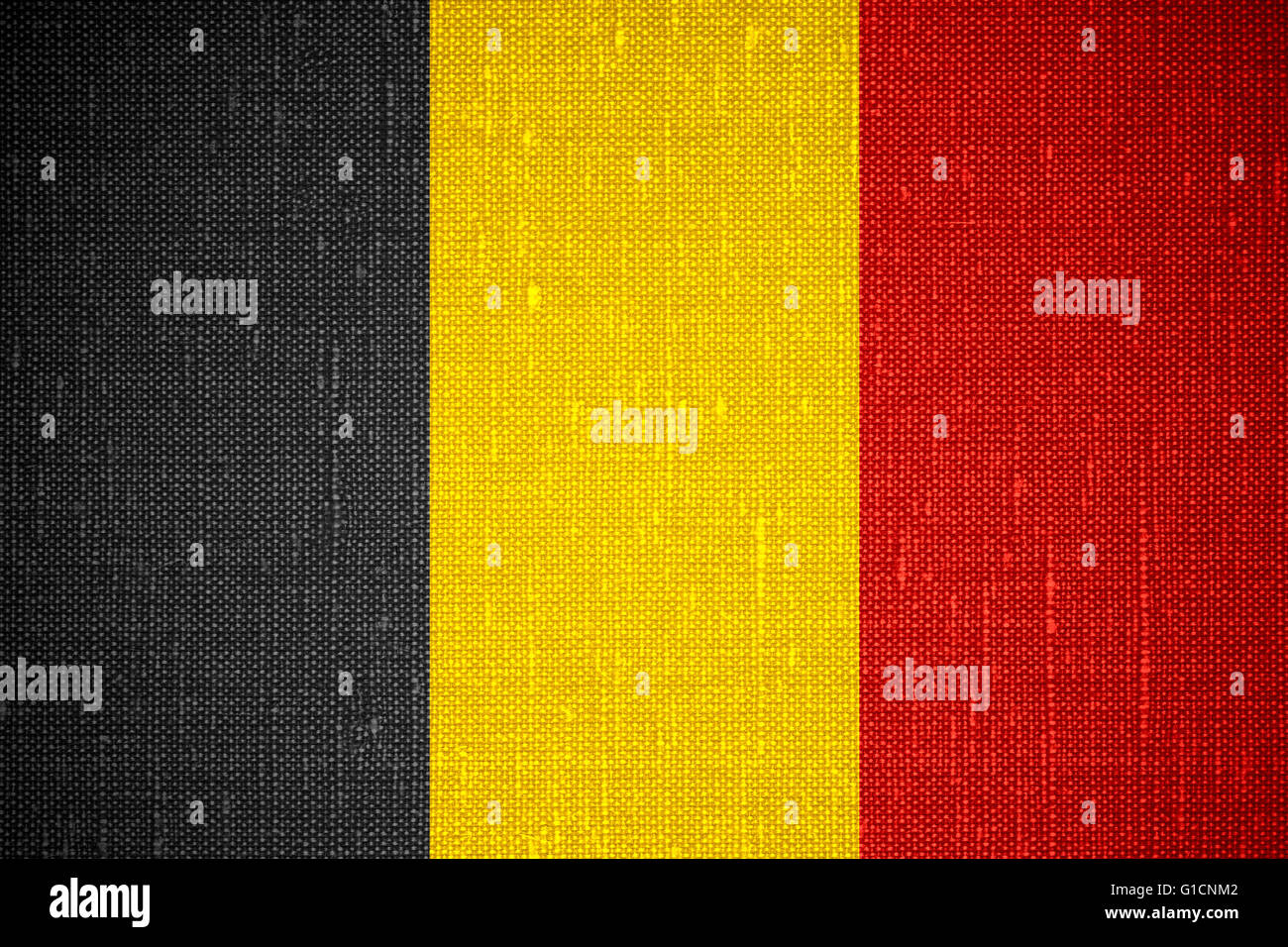 flag of Belgium or Belgian banner on cnavas background Stock Photo