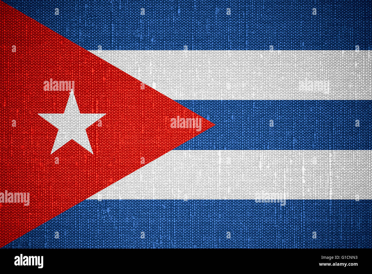 flag of Cuba or Cuban banner on cnavas background Stock Photo