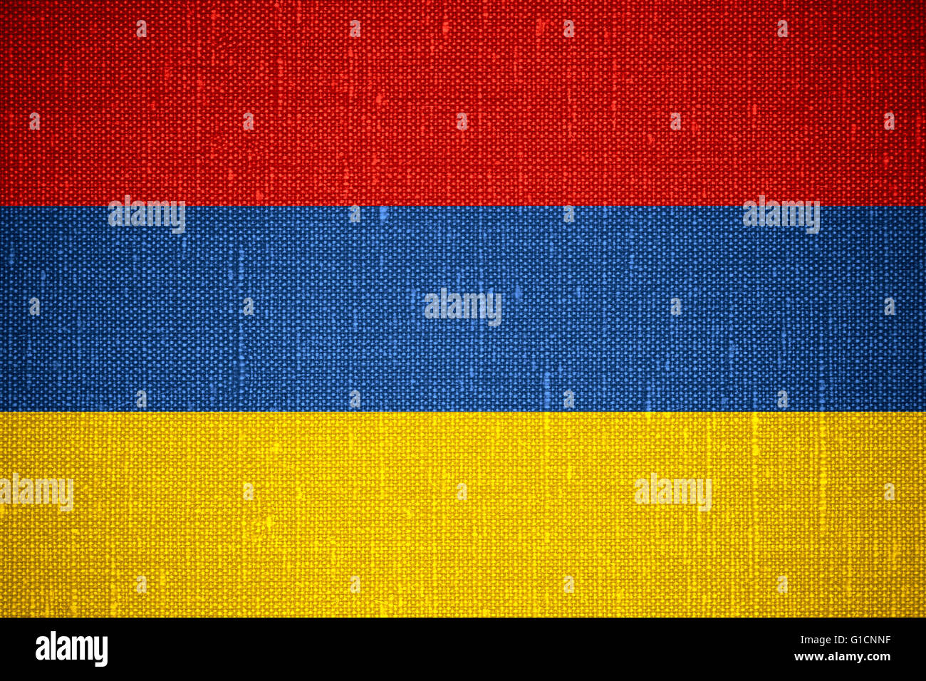 flag of Armenia or Armenian banner on cnavas background Stock Photo