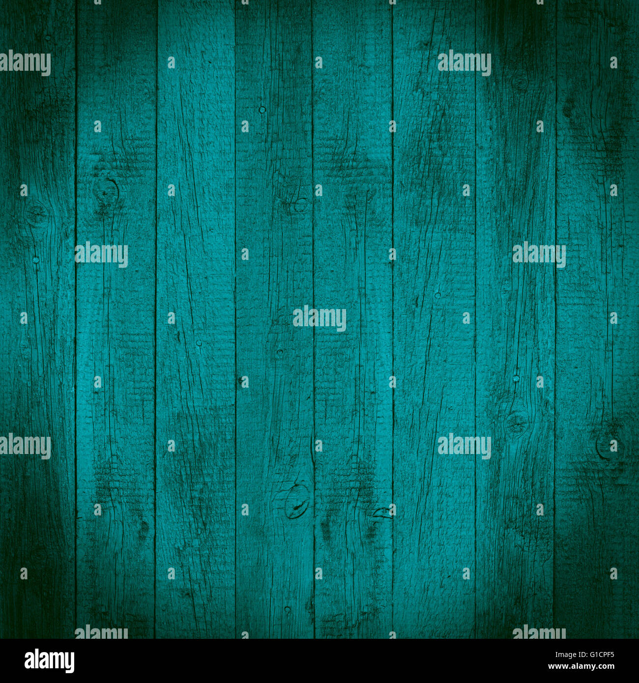 turquoise wooden background or wood grain texture Stock Photo