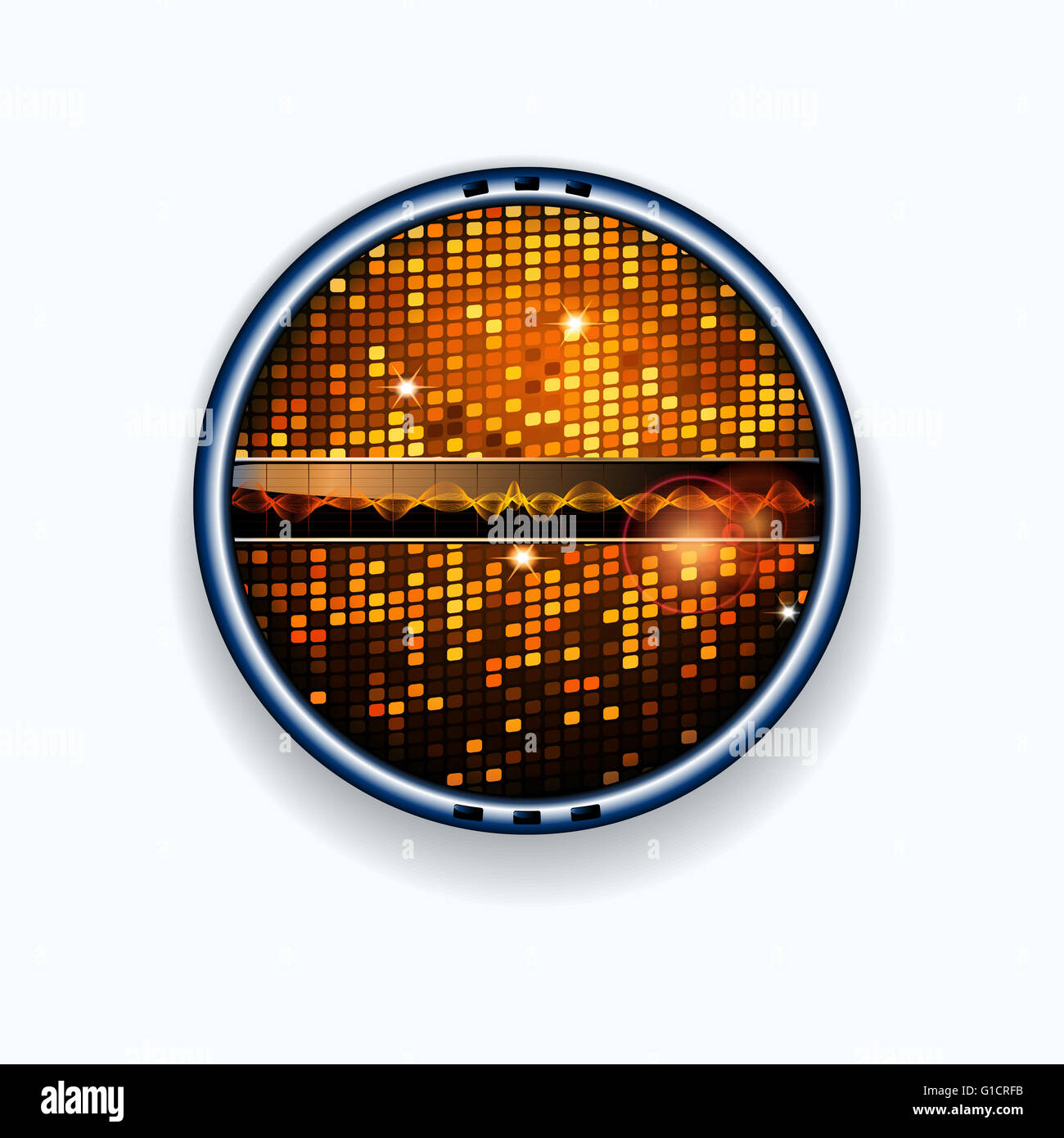 Sparkling Blue Tiles Disco Wall Background With Lens Flares