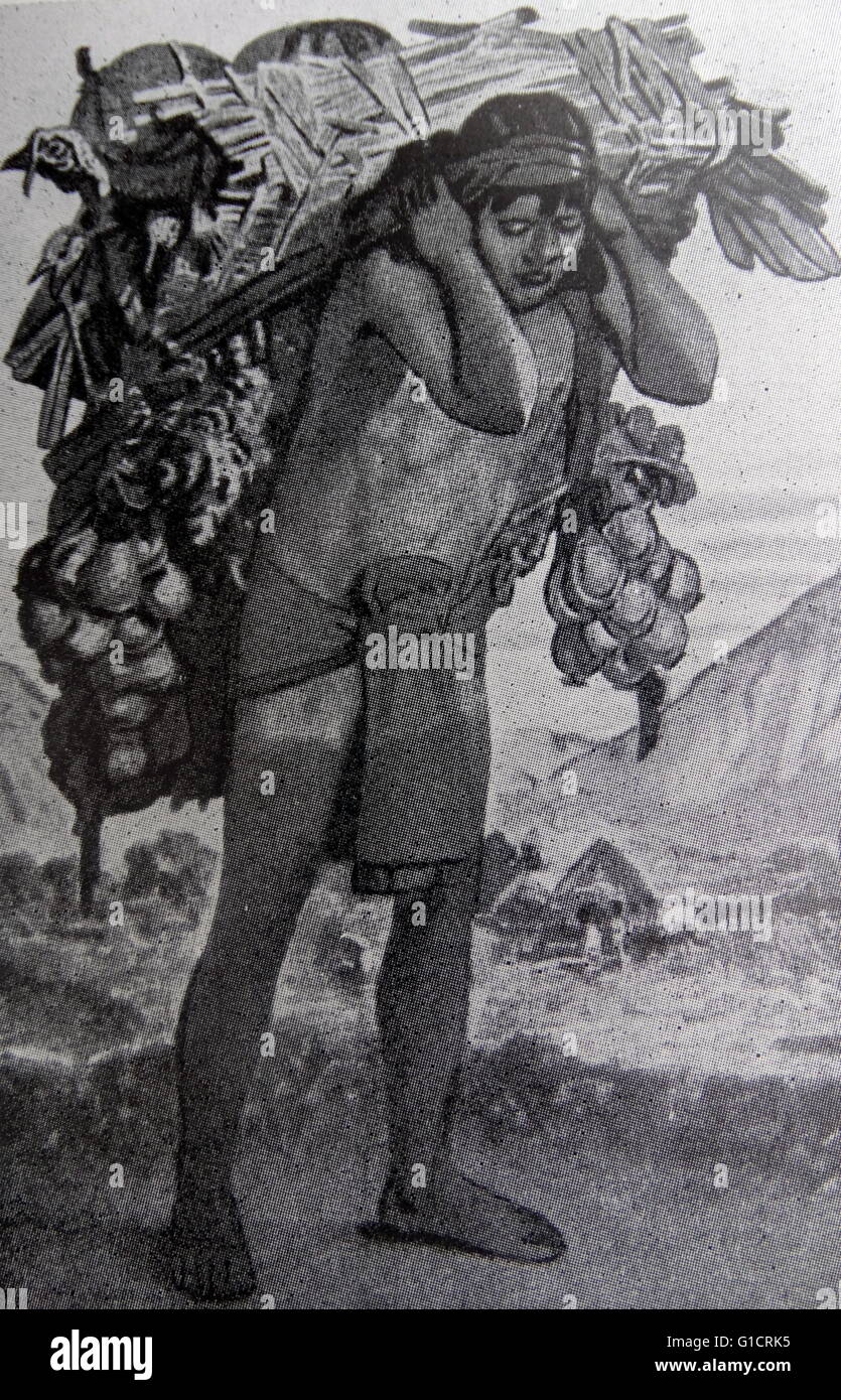Illustration of an Aztec carrying food to market Stock Photo Alamy