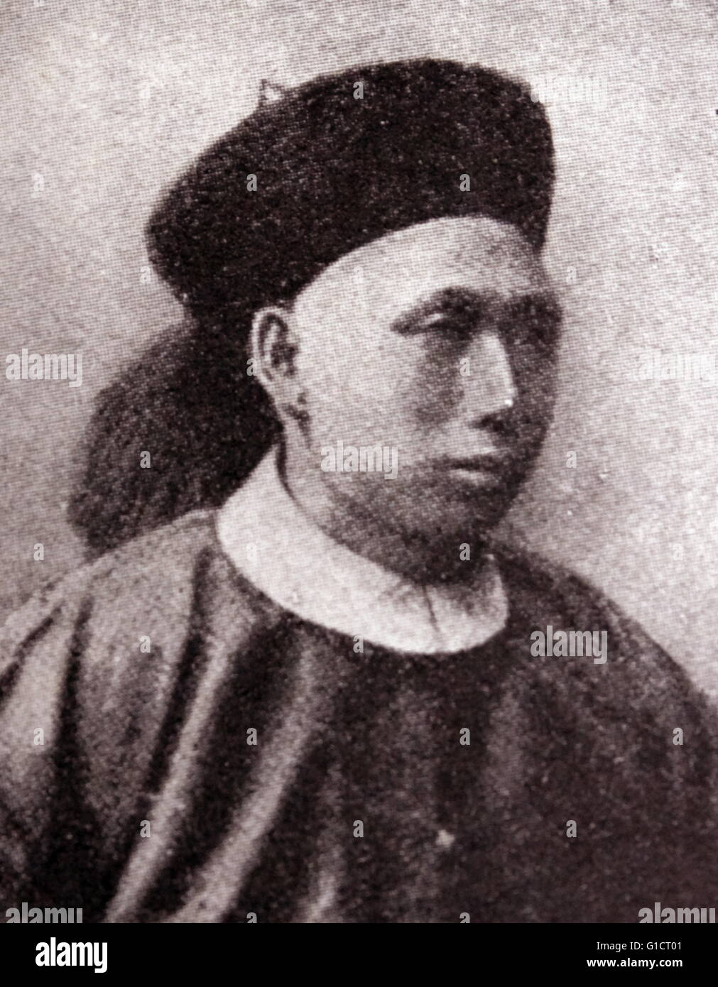 Photographic portrait of Ding Ruchang (1836-1895) a career military officer in the late Qing dynasty military of China. Dated 19th Century Stock Photo