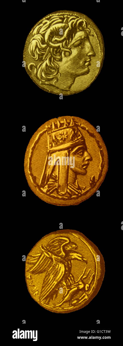 Collection of coins from ancient Greece Stock Photo