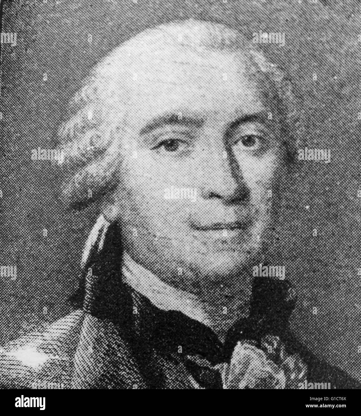 Portrait of Georges-Louis Leclerc, Comte de Buffon (1707-1788) a French naturalist, mathematician, cosmologist, and encyclopaedic author. Dated 18th Century Stock Photo