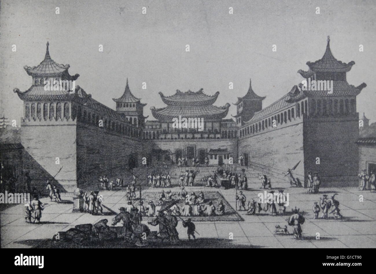 Dutch East India Company envoys received at the imperial palace in Beijing; China 1667 Stock Photo