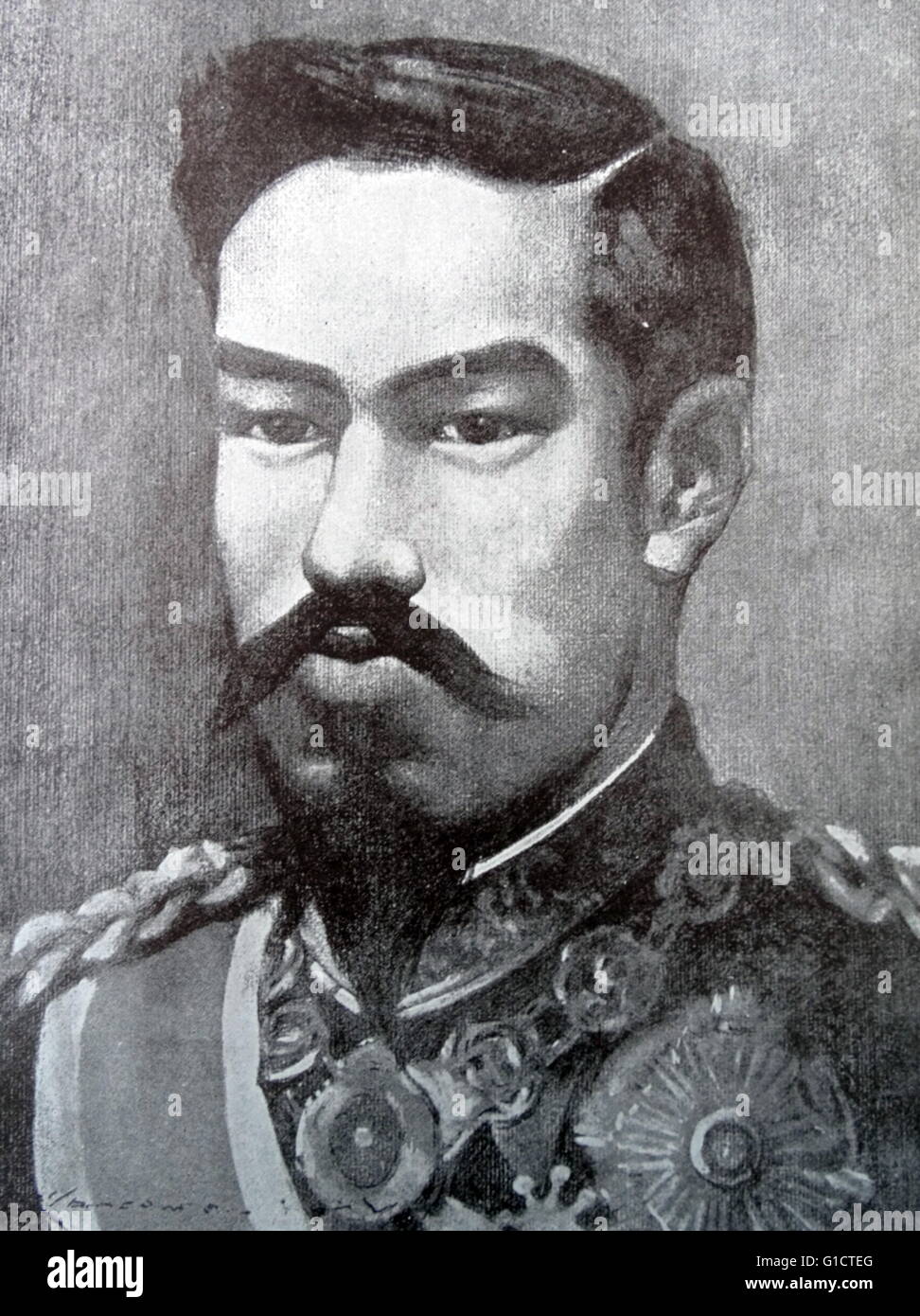 Emperor Meiji (1852 – 1912); 122nd Emperor of Japan according to the traditional order of succession; reigning from February 3; 1867 until his death on July 30; 1912 Stock Photo