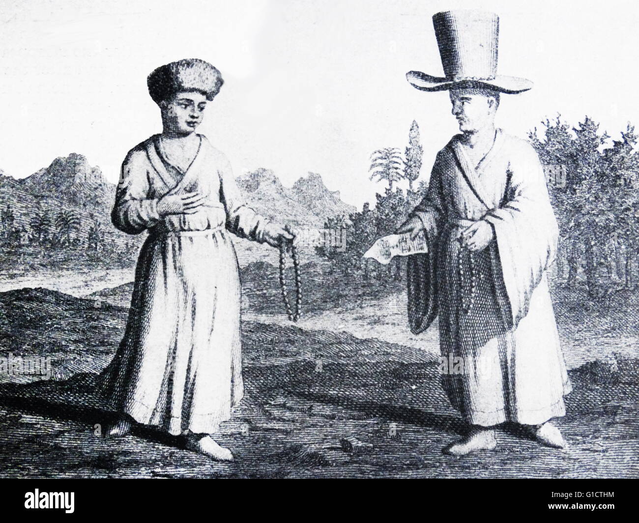 Tunguscan traders in Russia 1850 Stock Photo