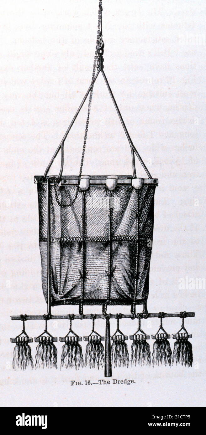 marine dredge used in oceanographic research. 1878 Stock Photo