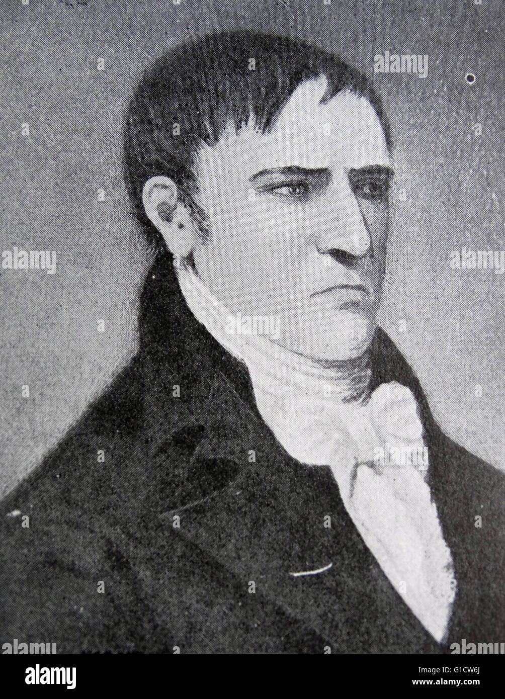 Portrait of Robert Emmet (1778-1803) an Irish nationalist and Republican, orator and rebel leader. Dated 19th Century. Stock Photo