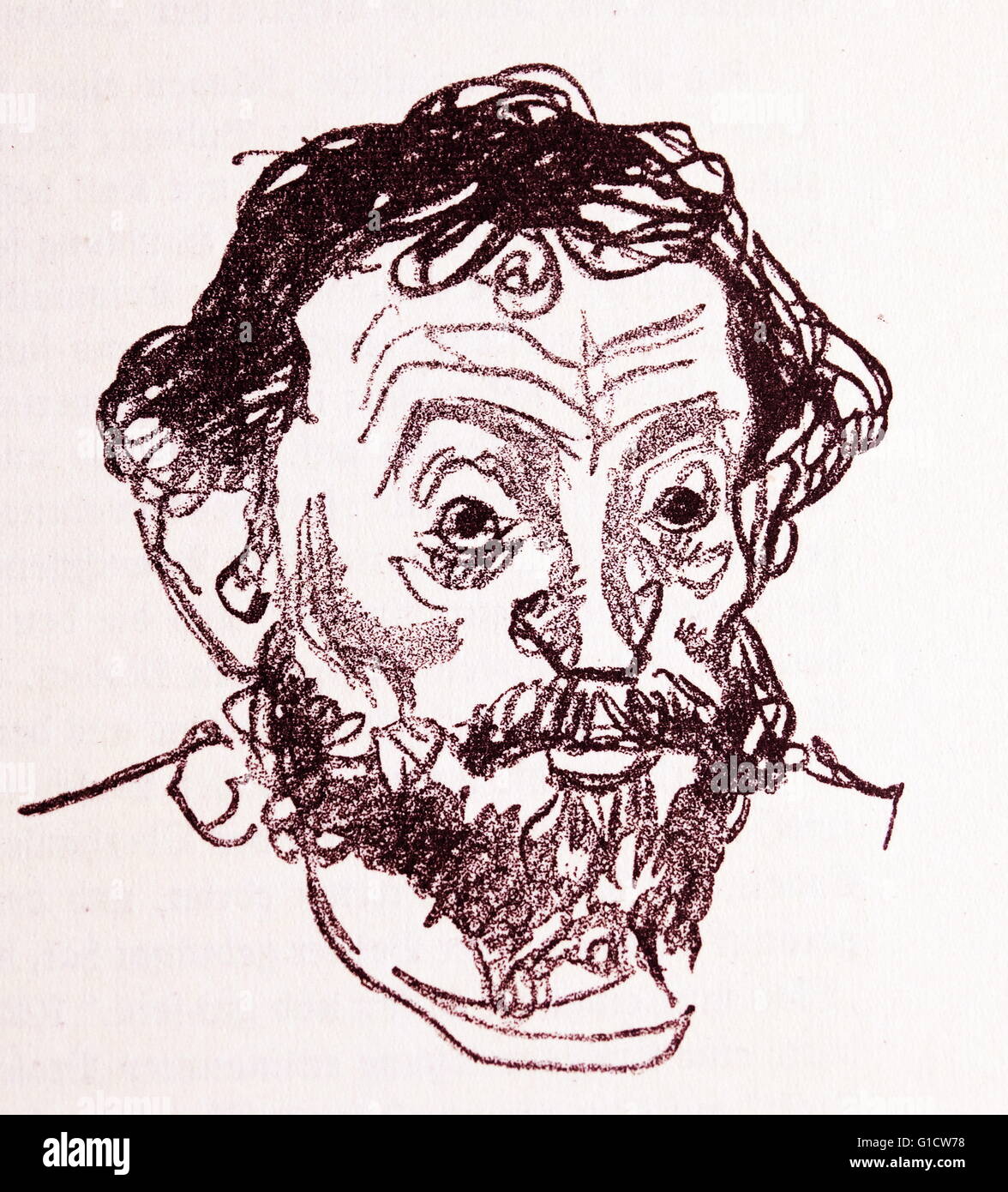 Charcoal portrait of Ernst Barlach (18701938) a German expressionist