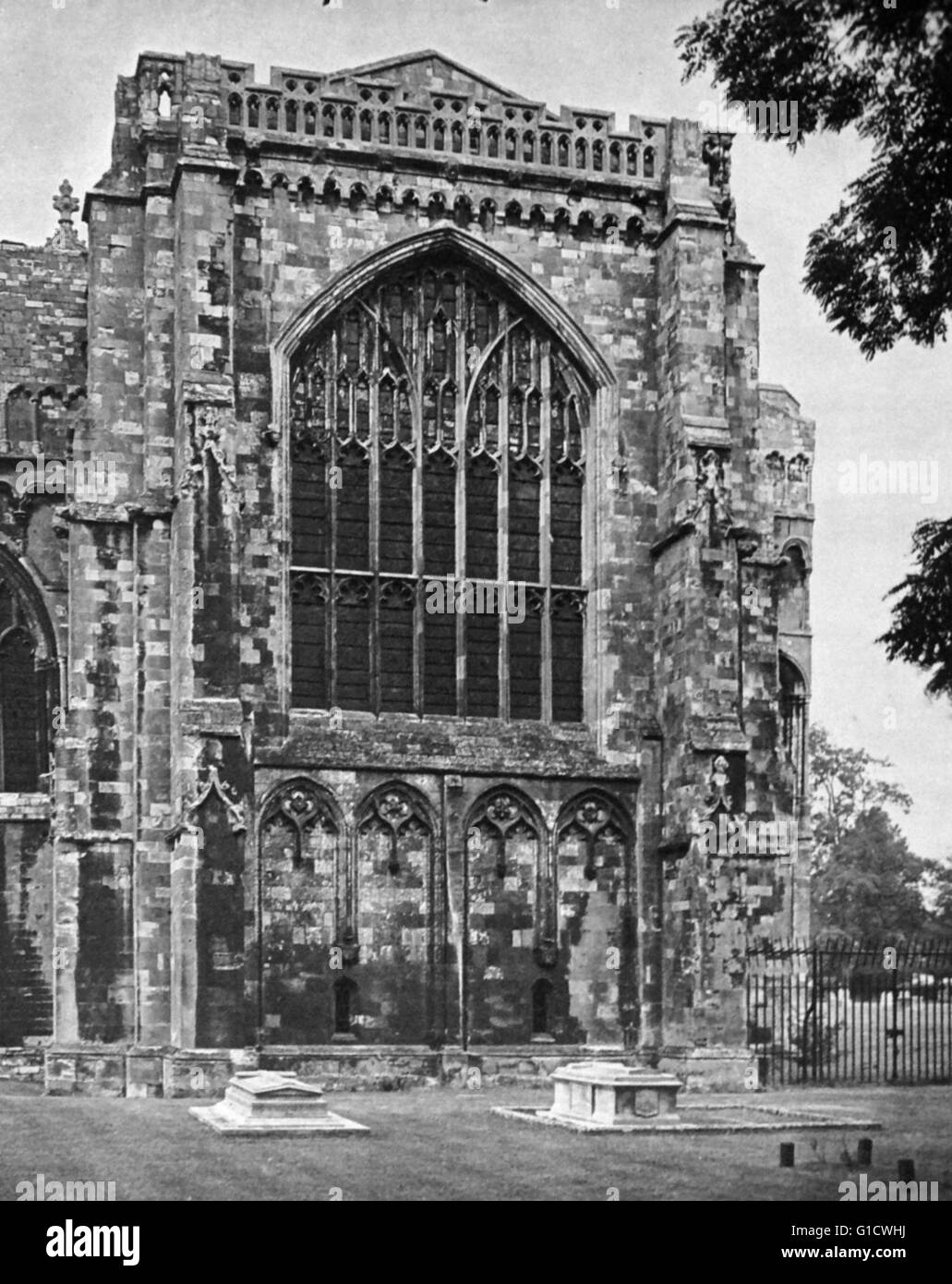 Photographic print showing the exterior of Winchester Cathedral, a