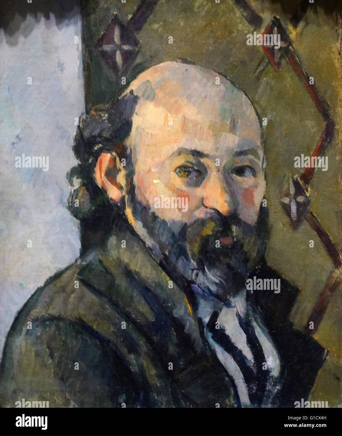 Self-portrait by Paul Cézanne (1839-1906) a French artist and Post-Impressionist painter. Dated 19th Century Stock Photo