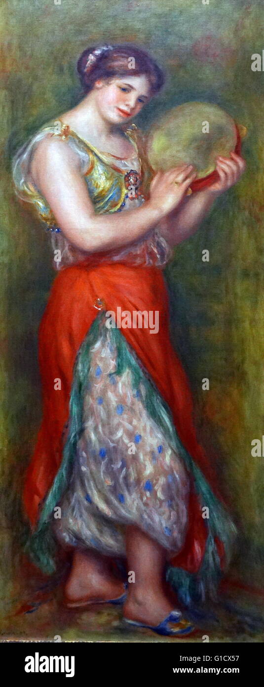 Painting titled dancing girl tambourine hires stock photography and