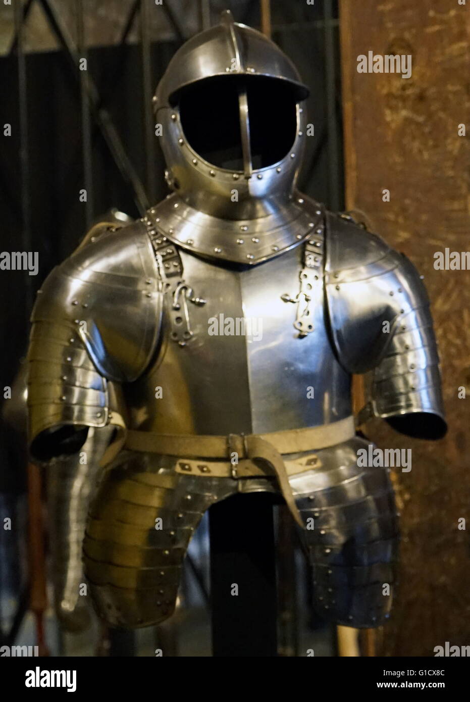 Example of Munition Armours, refers to any mass-produced armour, historically stockpiled in armouries to equip both foot soldiers and mounted cuirassiers. Dated 17th Century Stock Photo