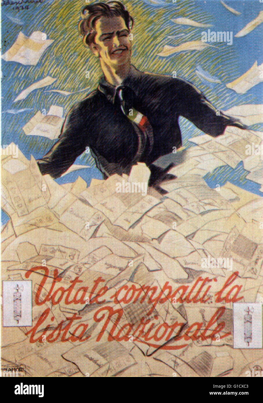 Italian Fascist Propaganda poster. Dated 20th Century Stock Photo - Alamy