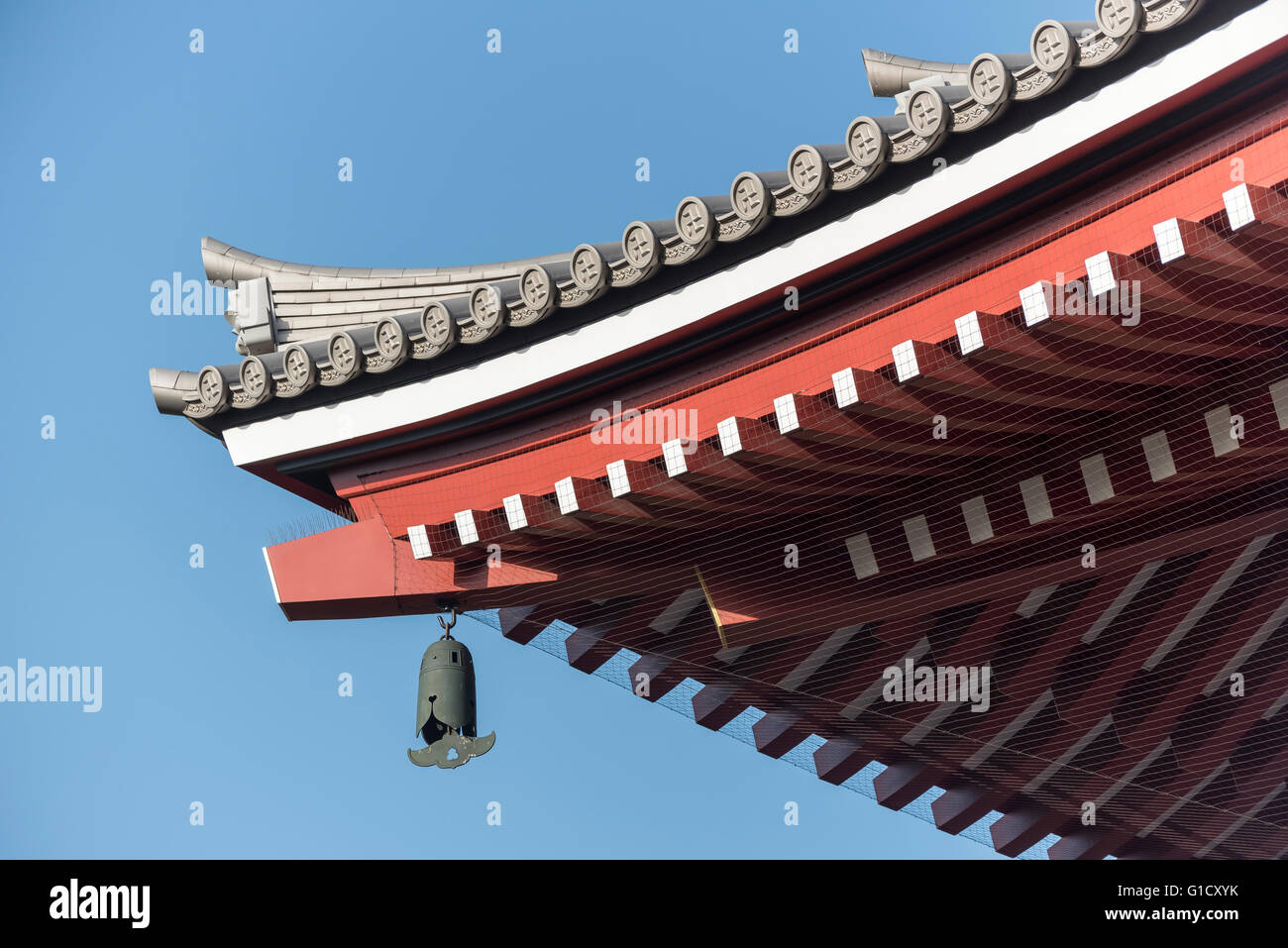 Detail of roof, Senso-ji Temple in Asakusa, Tokyo, Japan Stock Photo