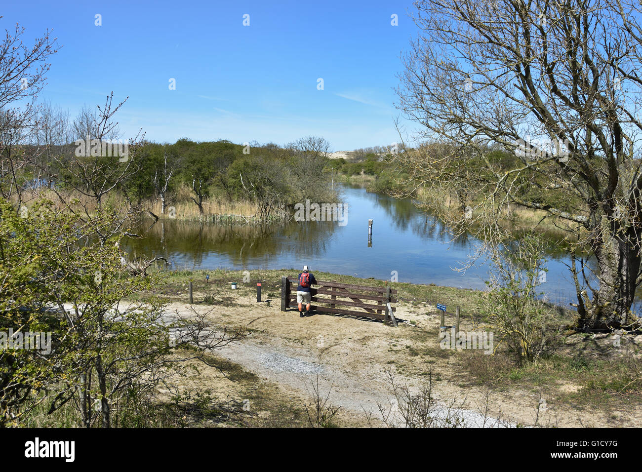 Lake in the Dunes between The Hague (Scheveningen) - Wassenaar Netherlands Dutch dunes sea beach sand coastal defines Stock Photo