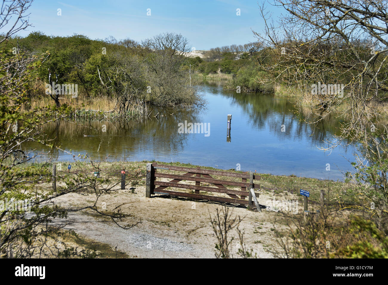 Lake in the Dunes between The Hague (Scheveningen) - Wassenaar Netherlands Dutch dunes sea beach sand coastal defines Stock Photo