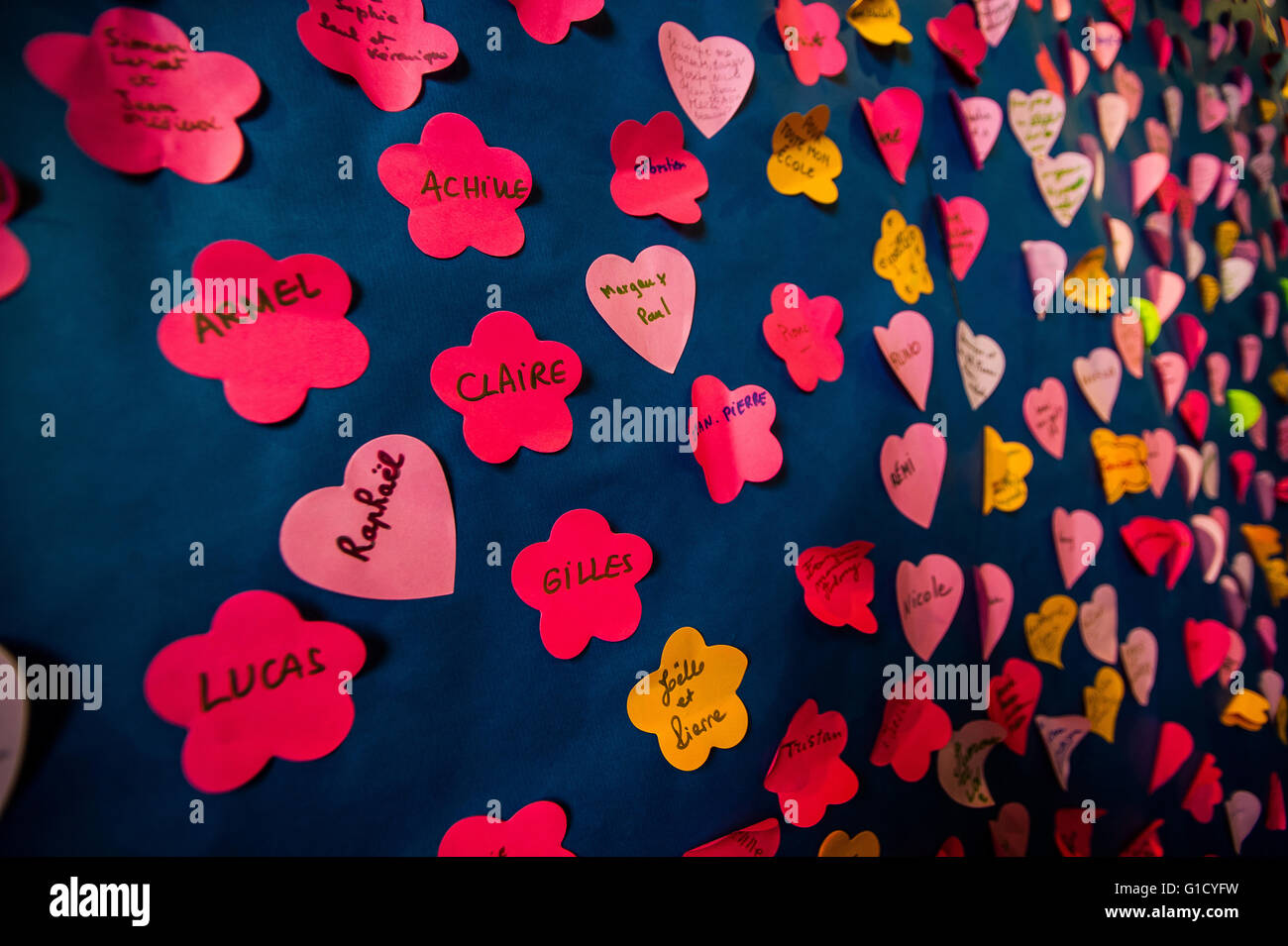 Names on a wall. Paris. France Stock Photo Alamy