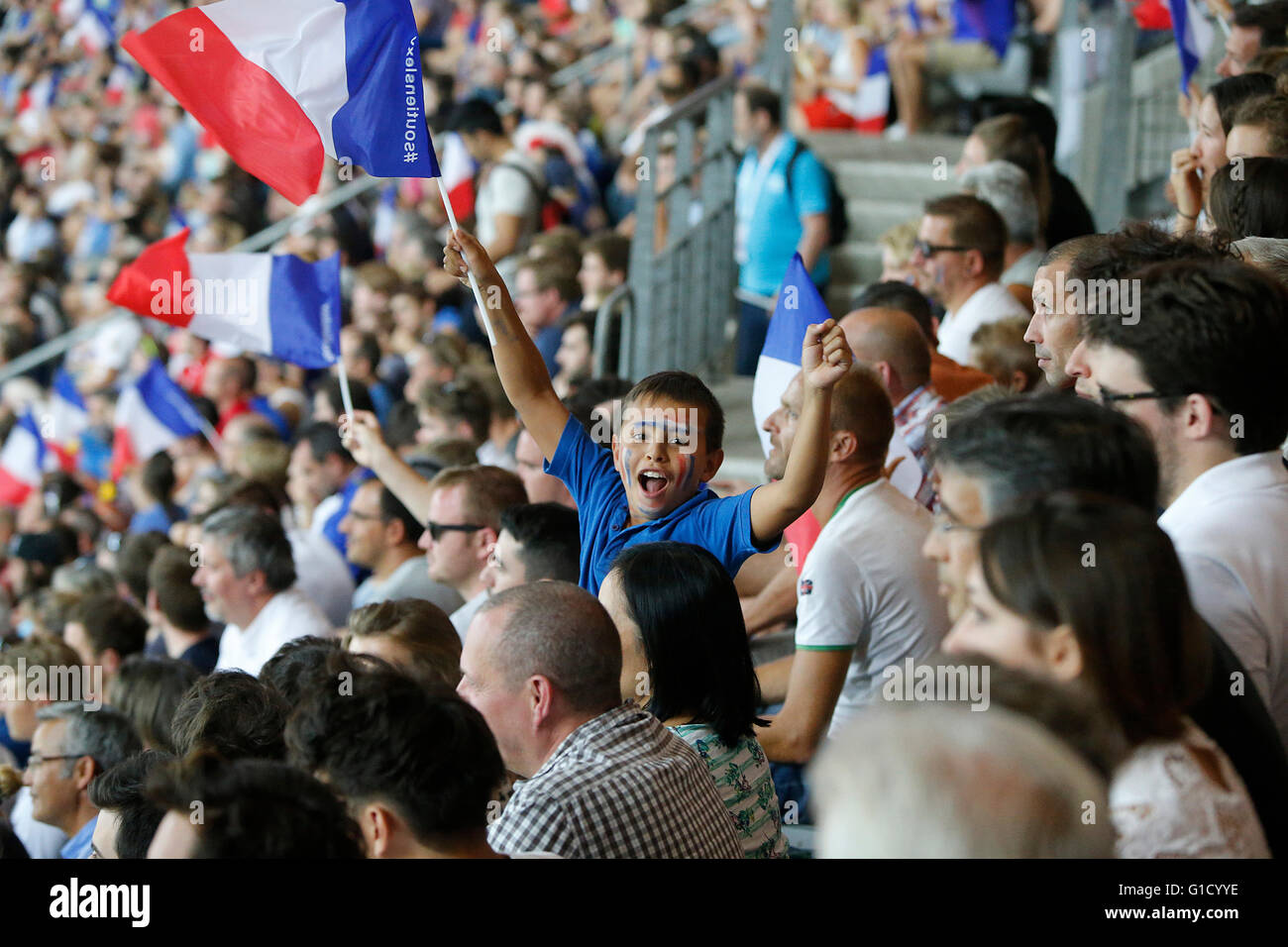 Rugby match at the Stade de France. Spectators. Saint-Denis. France. Stock Photo