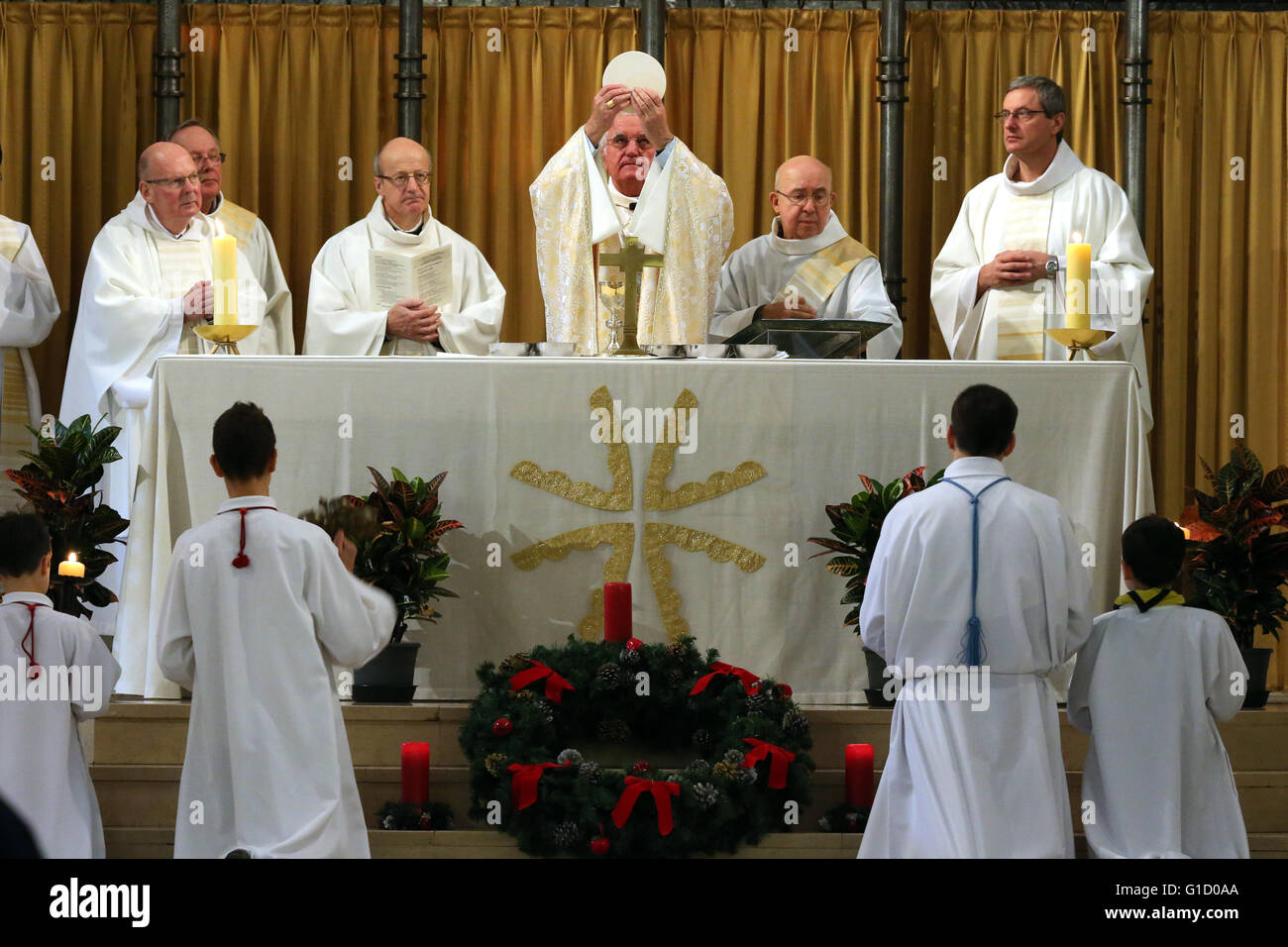 The Basilica of the Visitation.  Catholic mass. Eucharistic celebration.  Annecy. France. Stock Photo