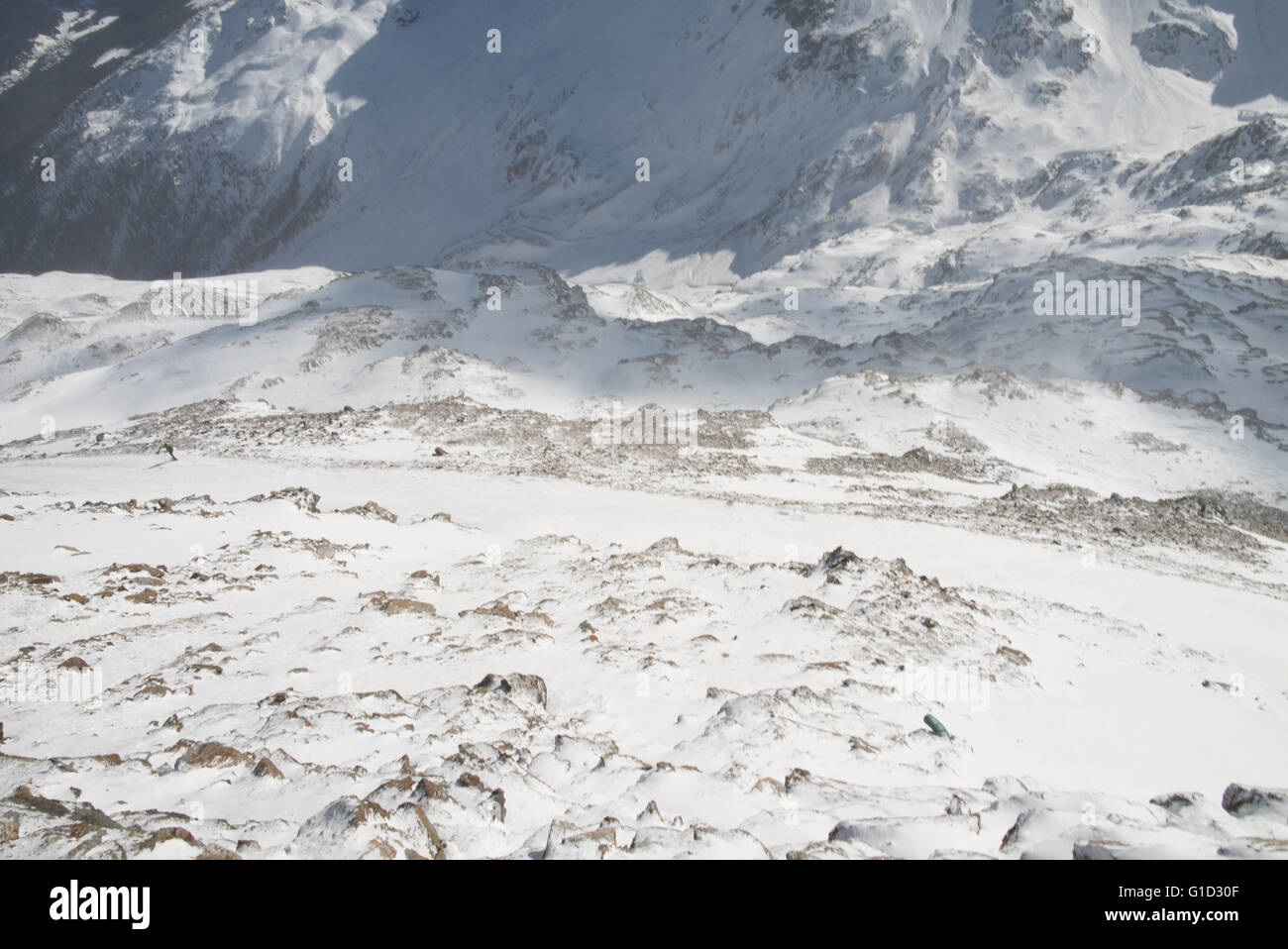 Snowy mountain landscape in winter Stock Photo