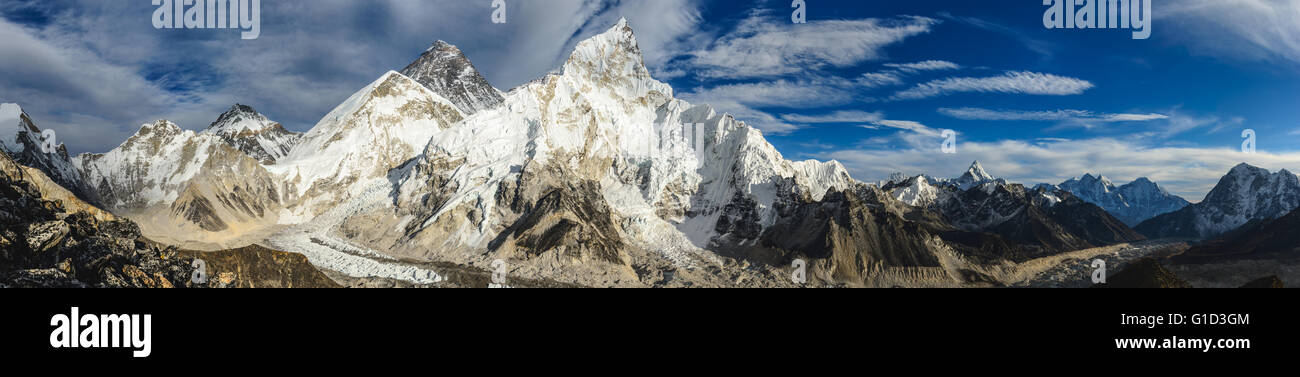 Mount everest summit panorama view hi-res stock photography and images ...