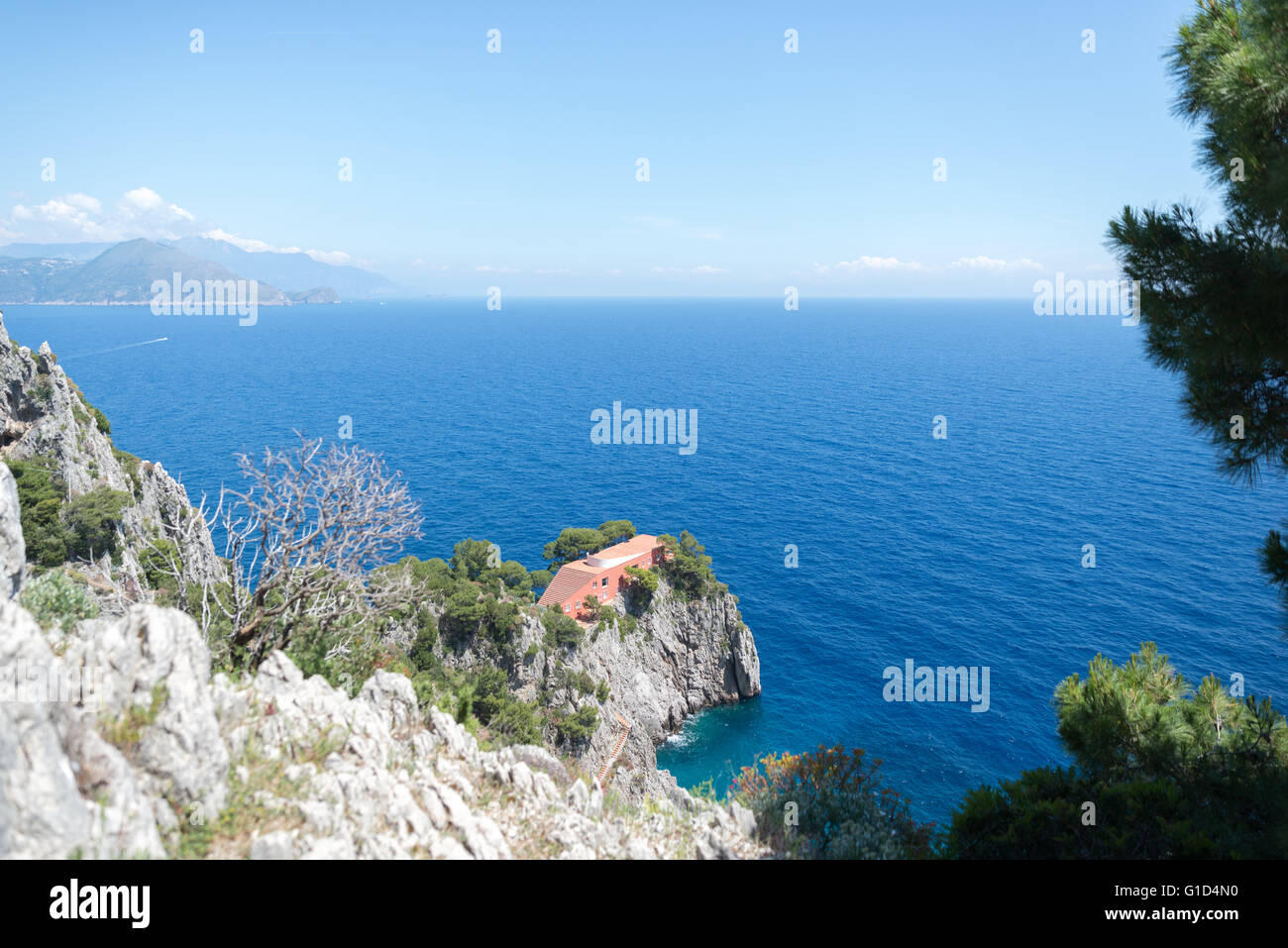 Capri, villa di Curzio Malaparte Stock Photo