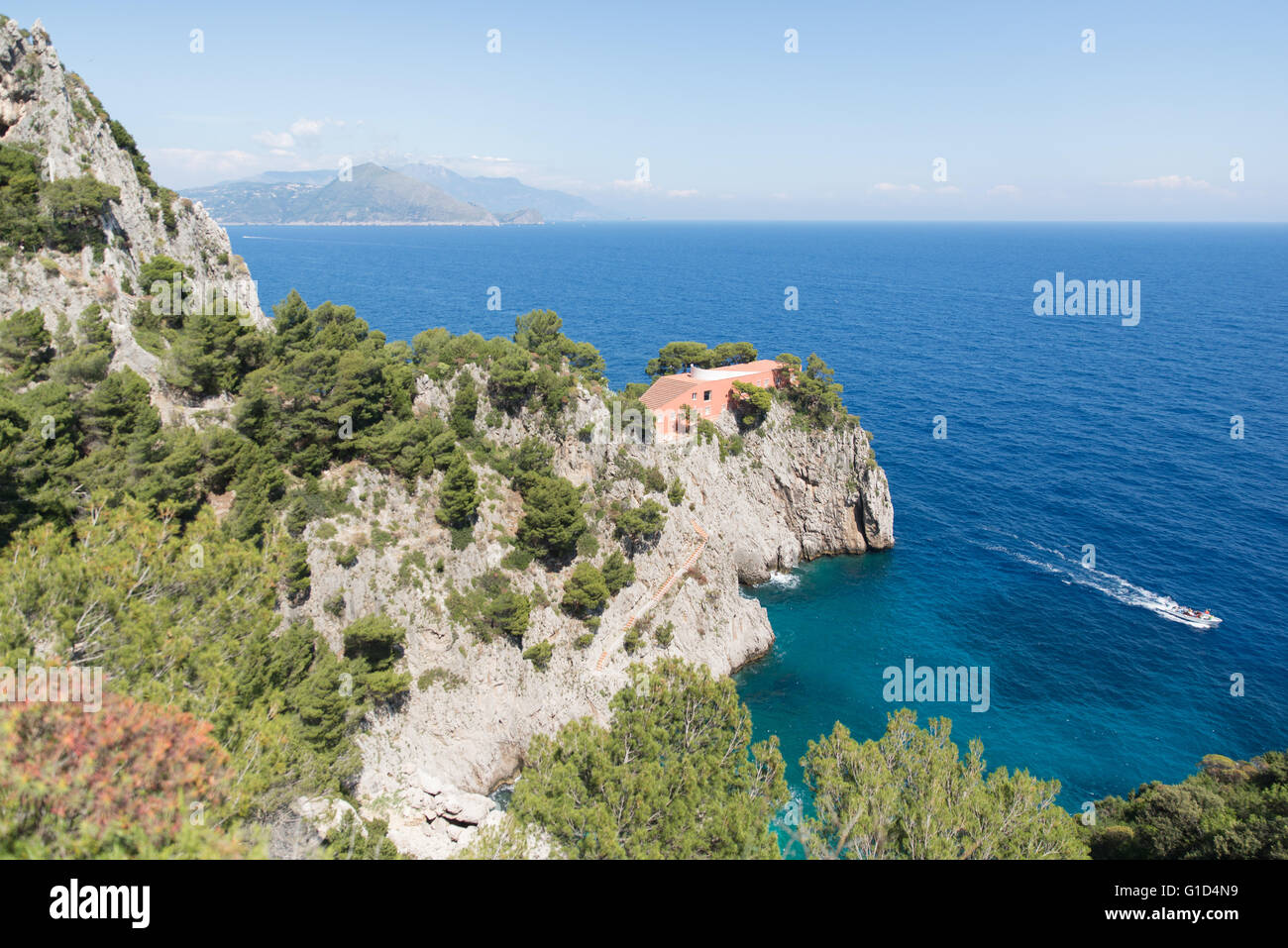 Capri, villa di Curzio Malaparte Stock Photo
