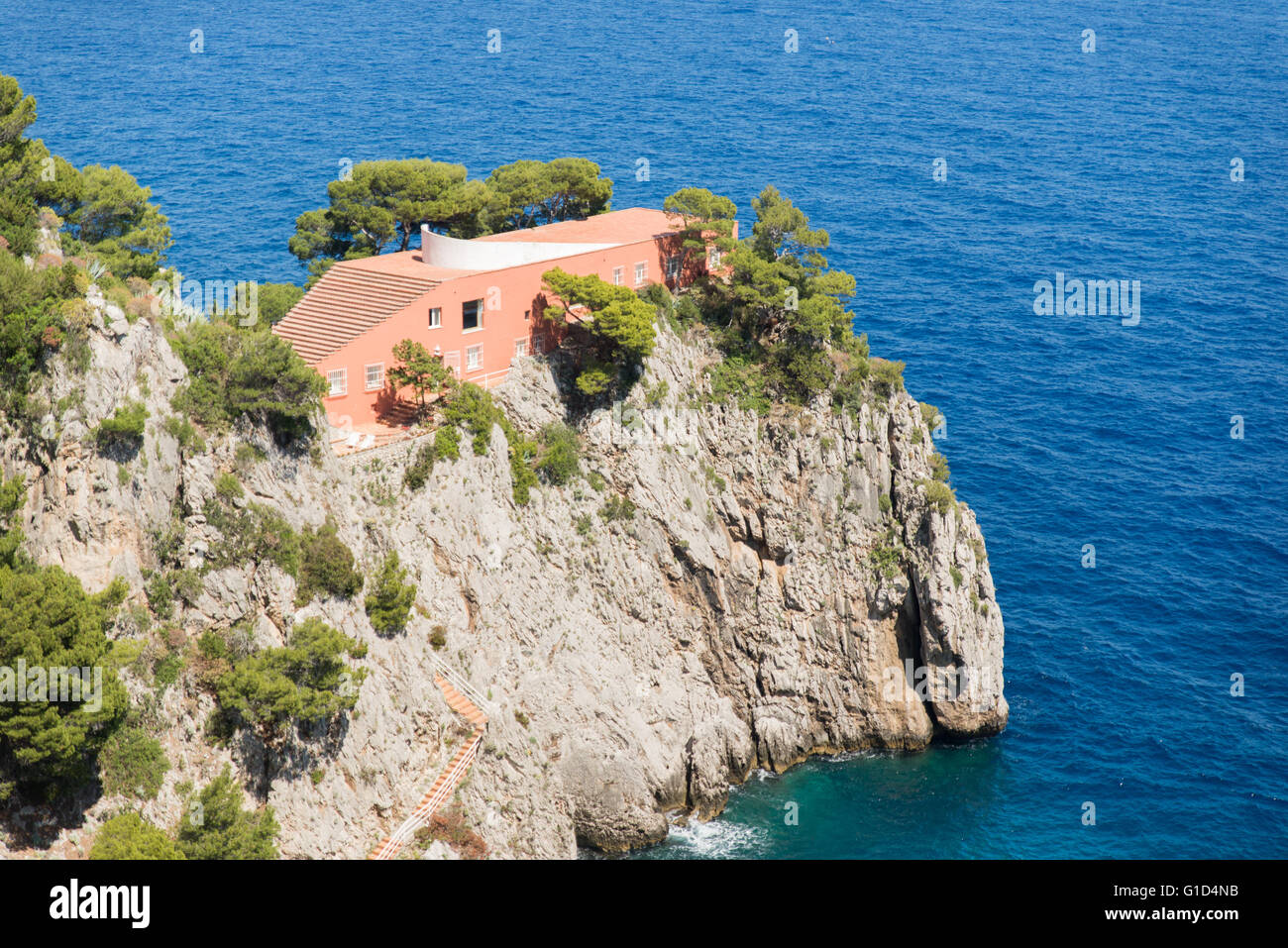 Capri, villa di Curzio Malaparte Stock Photo