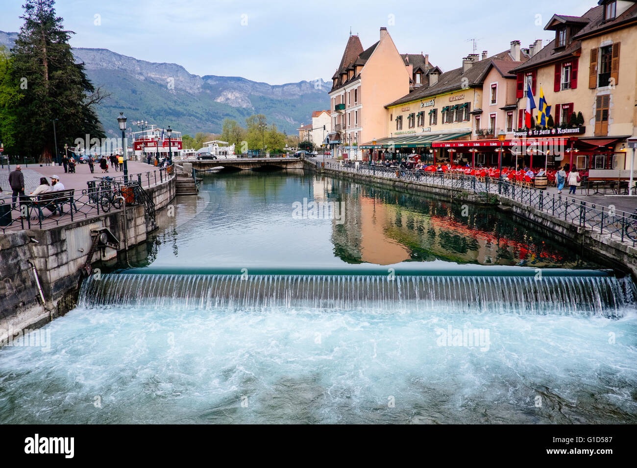 Canal du Thiou in Annecy, Haute Savoie, France Stock Photo