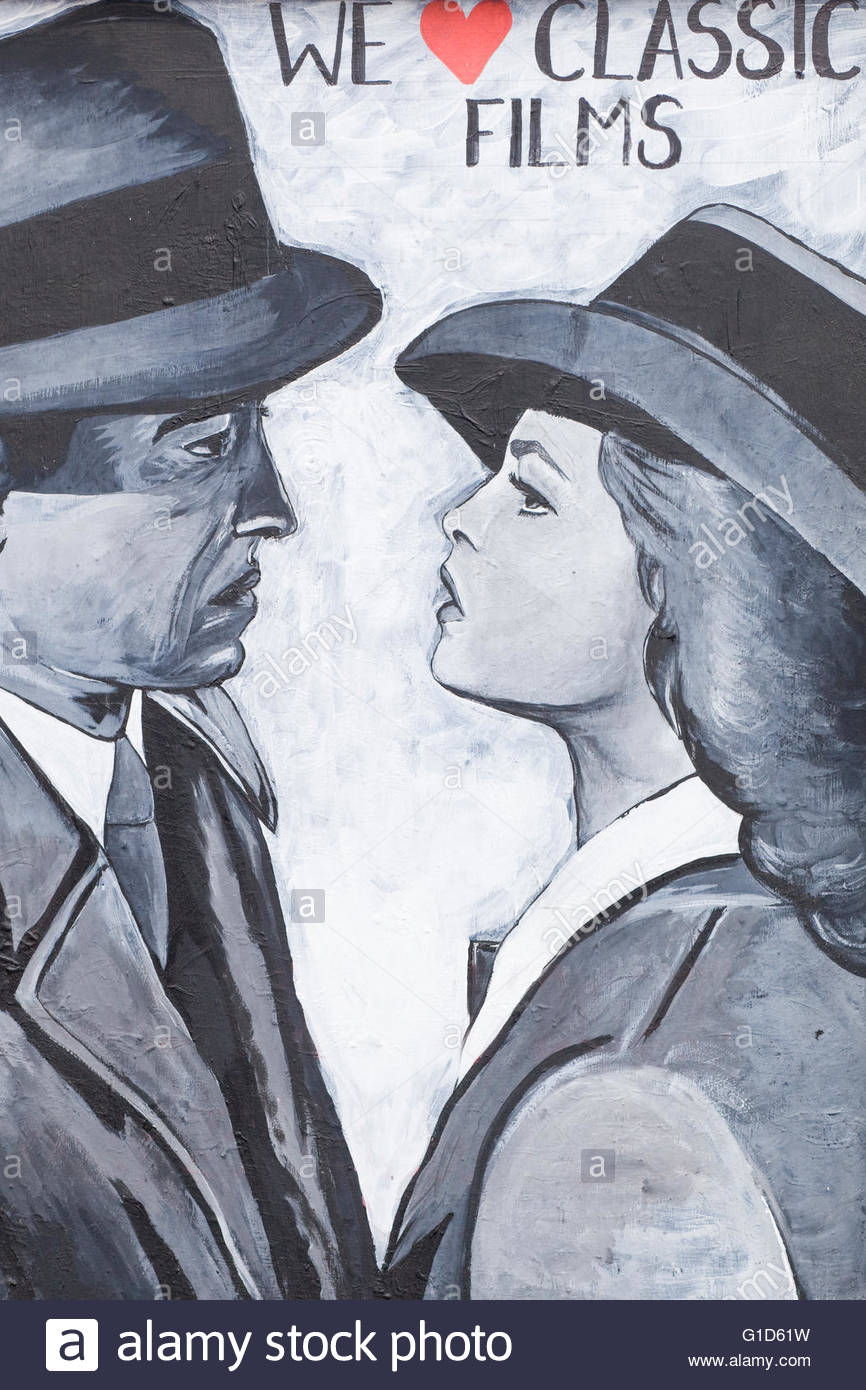 Casablanca Humphrey Bogart And Ingrid Bergman Hollywood Film B/&W Poster