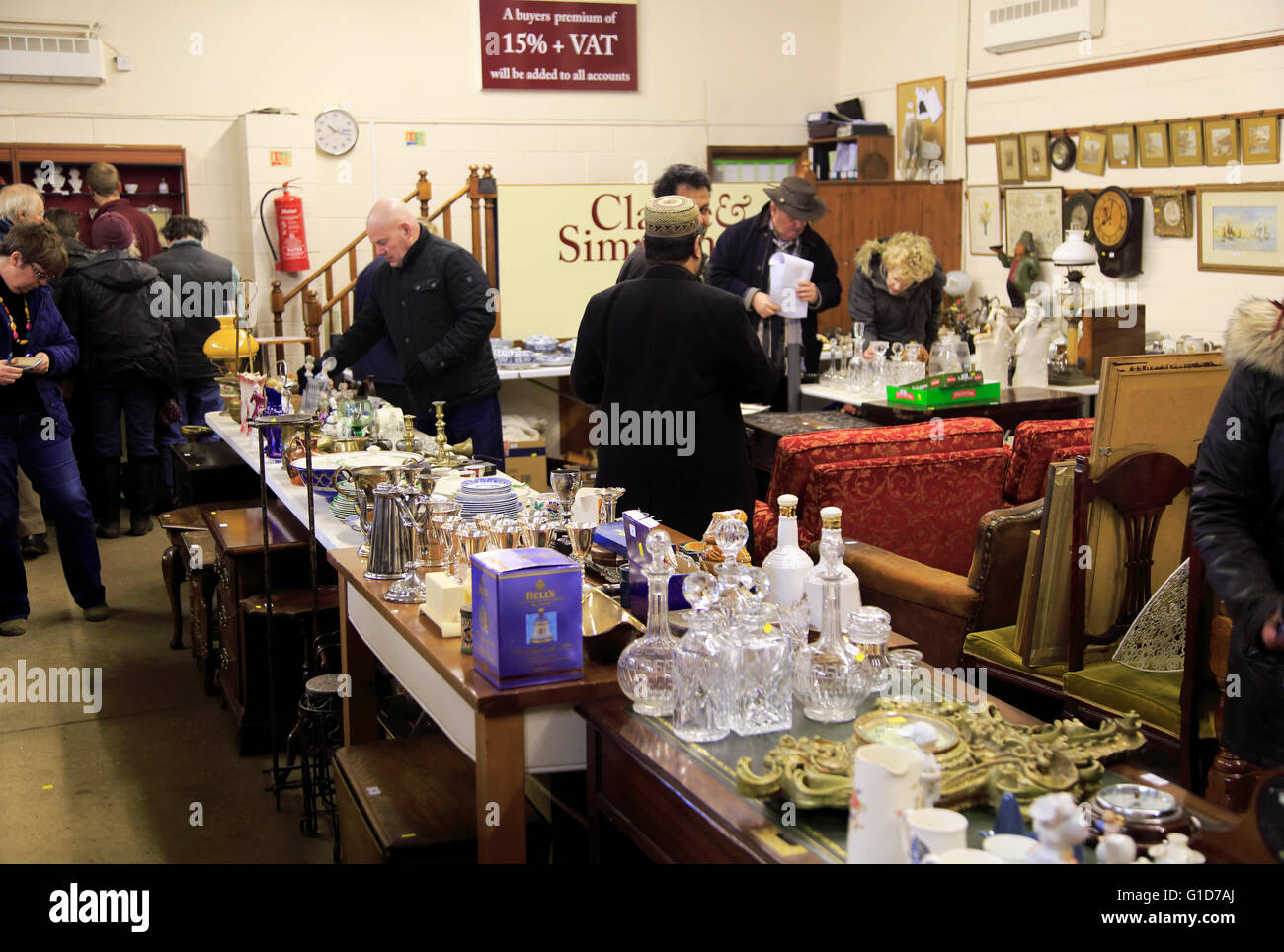 Furniture and household goods on sale at traditional country auction
