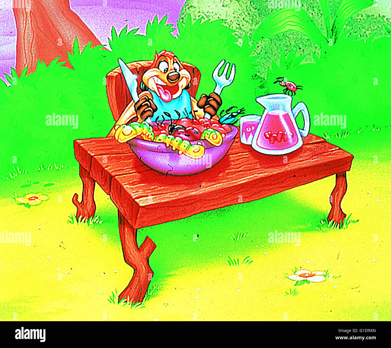 Rund um die Welt mit Timon & Pumbaa / Zeichentrickfigur, Stock Photo