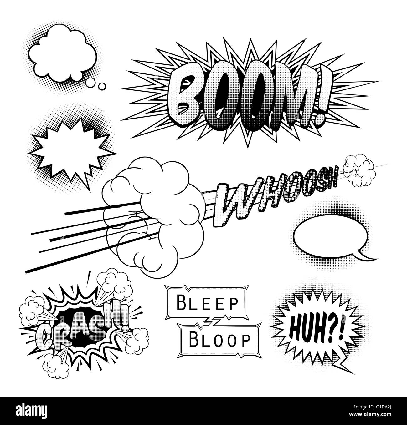 Comic sound effects pop art style calm down Vector Image
