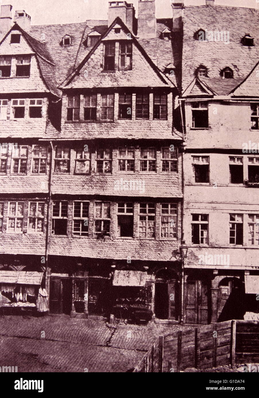 Rothschild family ancestral home in Frankfurt, Germany, circa 1880 Stock Photo