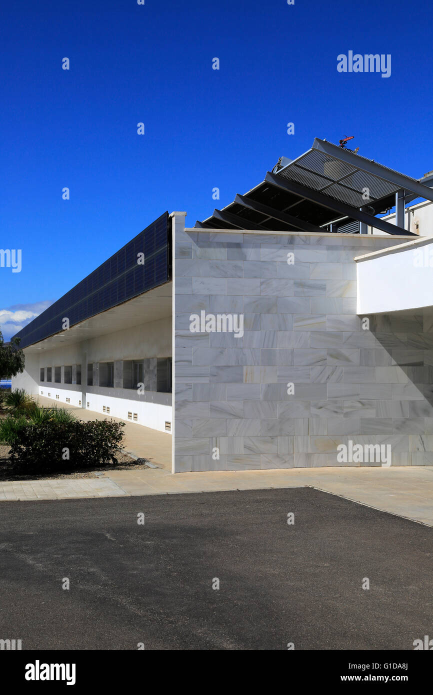 Energy efficient CIEMAT building research at Solar energy research establishment near Tabernas, Almeria, Spain Stock Photo