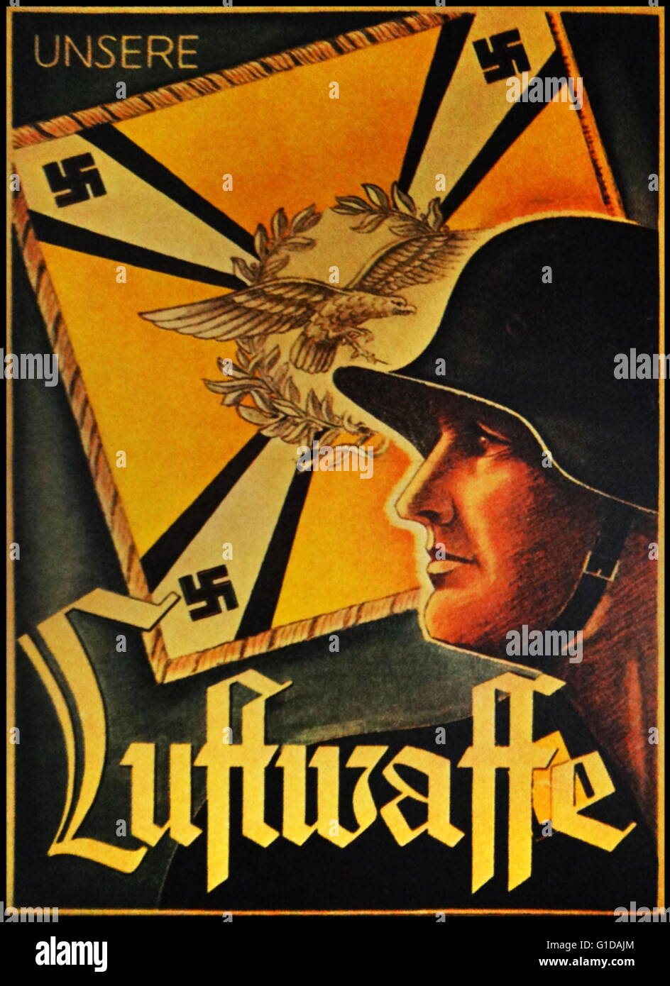 World war Two, Luftwaffe (German Air Force ) recruitment poser. 1942 Unsere Luftwaffe 1942 Stock Photo