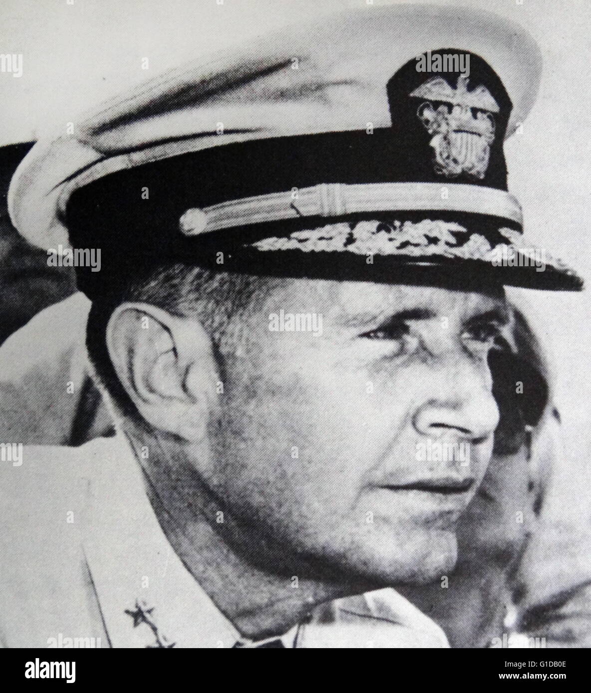 Admiral Raymond Spruance. His actions during the Battle of the Midway led to him being appointed Vice-Admiral. Stock Photo