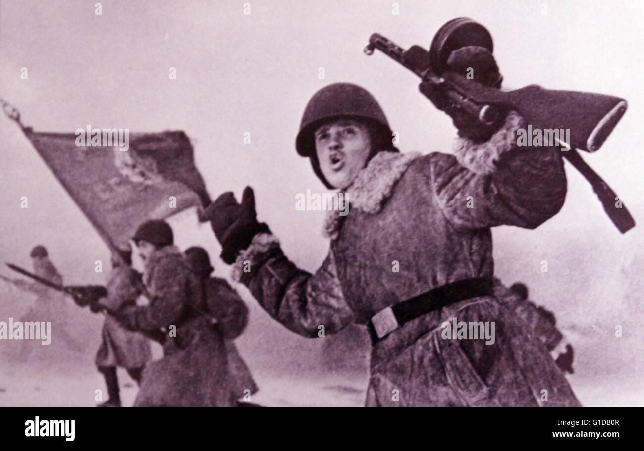 Soviet troops during the Battle of Leningrad. Stock Photo